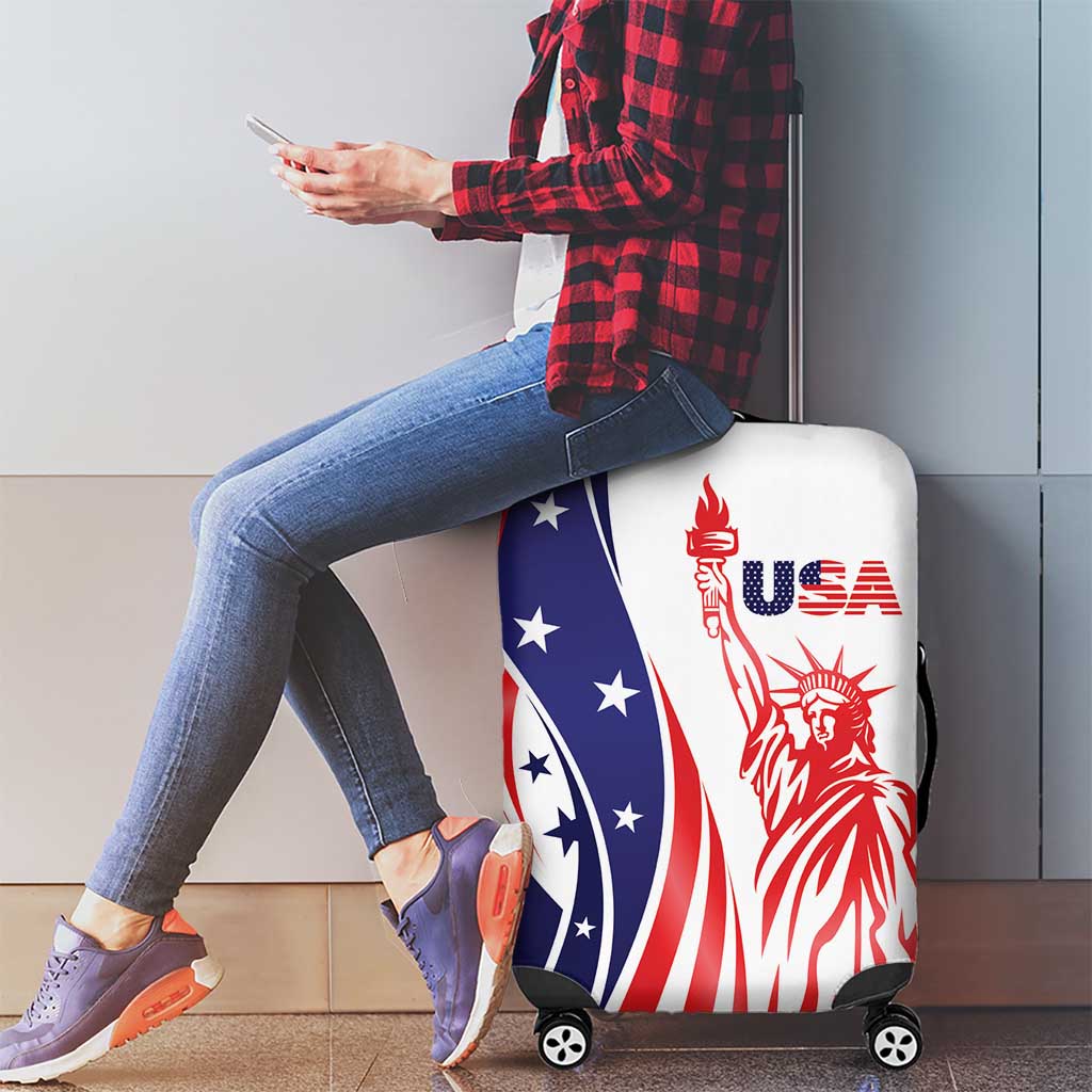 Fourth Of July USA Luggage Cover American Dream - Statue Of Liberty