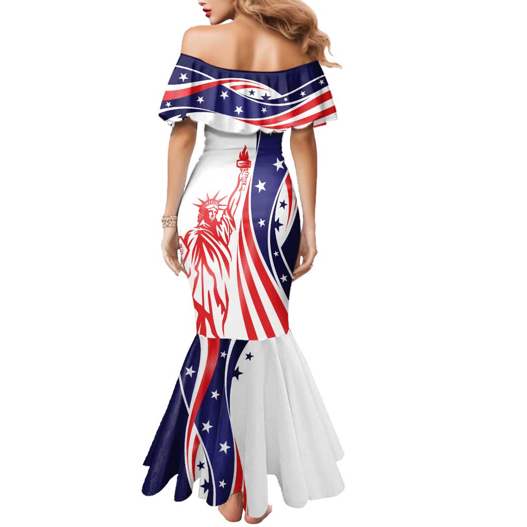 Fourth Of July USA Mermaid Dress American Dream - Statue Of Liberty