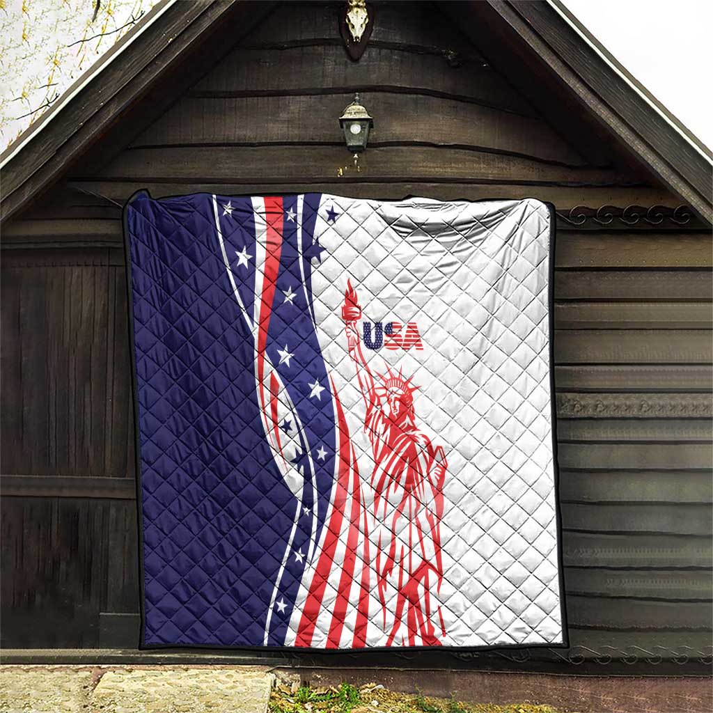 Fourth Of July USA Quilt American Dream - Statue Of Liberty