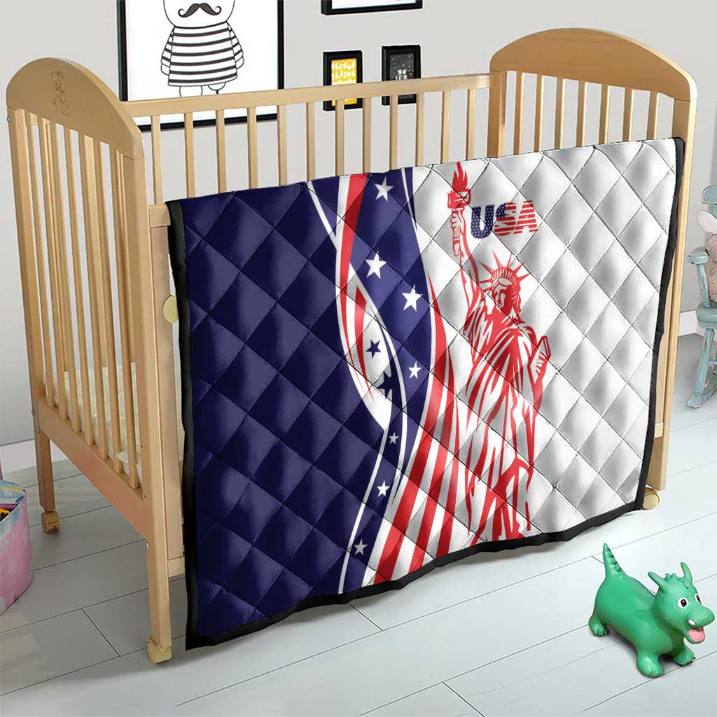 Fourth Of July USA Quilt American Dream - Statue Of Liberty