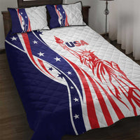 Fourth Of July USA Quilt Bed Set American Dream - Statue Of Liberty