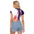 Fourth Of July USA Raglan Cropped T Shirt American Dream - Statue Of Liberty