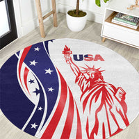 Fourth Of July USA Round Carpet American Dream - Statue Of Liberty