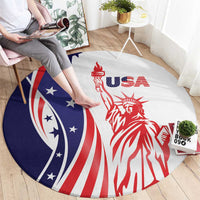 Fourth Of July USA Round Carpet American Dream - Statue Of Liberty