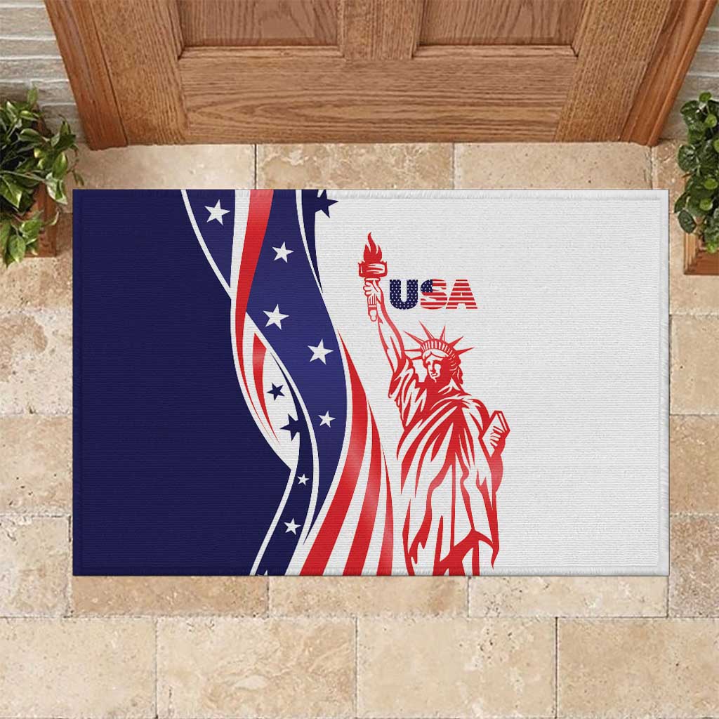 Fourth Of July USA Rubber Doormat American Dream - Statue Of Liberty