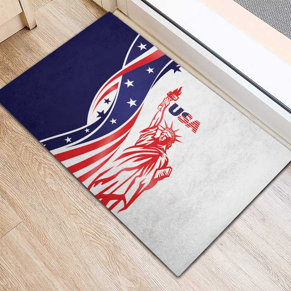 Fourth Of July USA Rubber Doormat American Dream - Statue Of Liberty