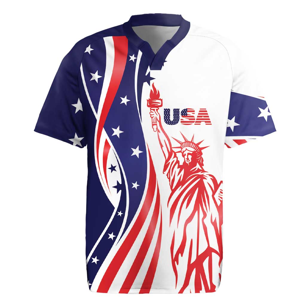 Fourth Of July USA Rugby Jersey American Dream - Statue Of Liberty