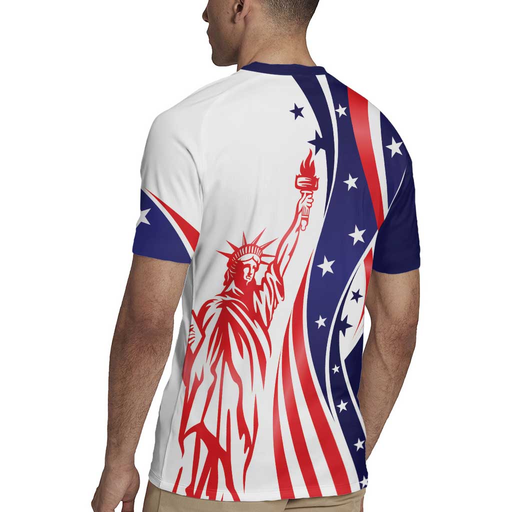 Fourth Of July USA Rugby Jersey American Dream - Statue Of Liberty