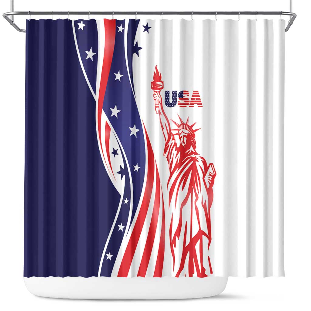 Fourth Of July USA Shower Curtain American Dream - Statue Of Liberty