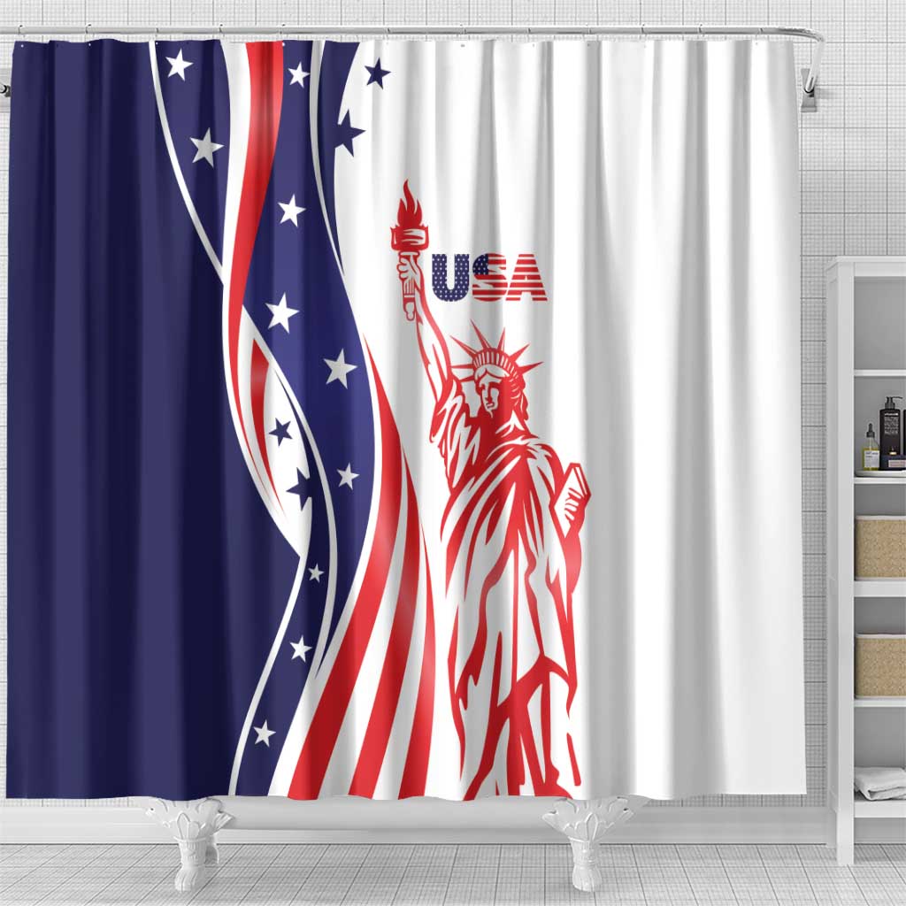 Fourth Of July USA Shower Curtain American Dream - Statue Of Liberty