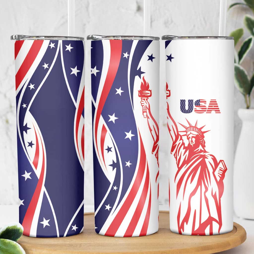 Fourth Of July USA Skinny Tumbler American Dream - Statue Of Liberty
