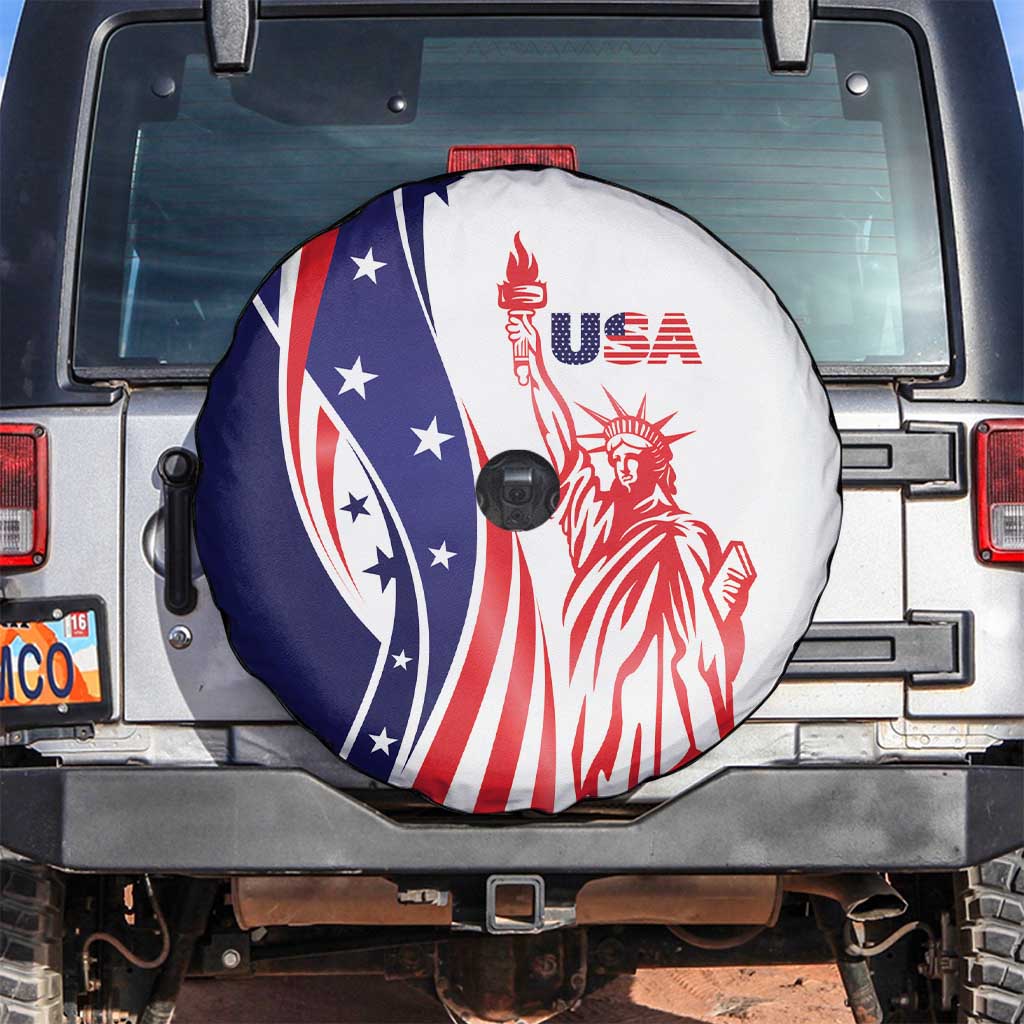 Fourth Of July USA Spare Tire Cover American Dream - Statue Of Liberty