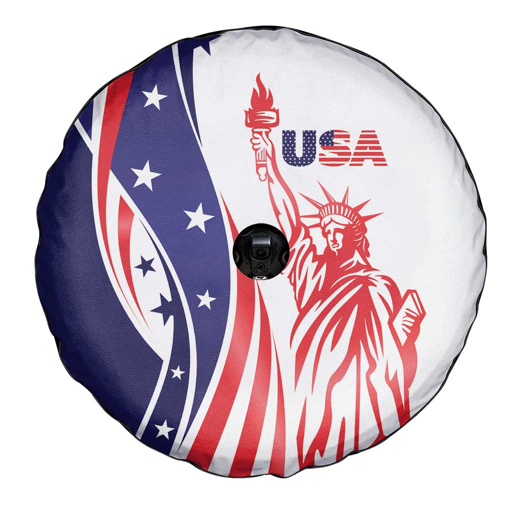 Fourth Of July USA Spare Tire Cover American Dream - Statue Of Liberty
