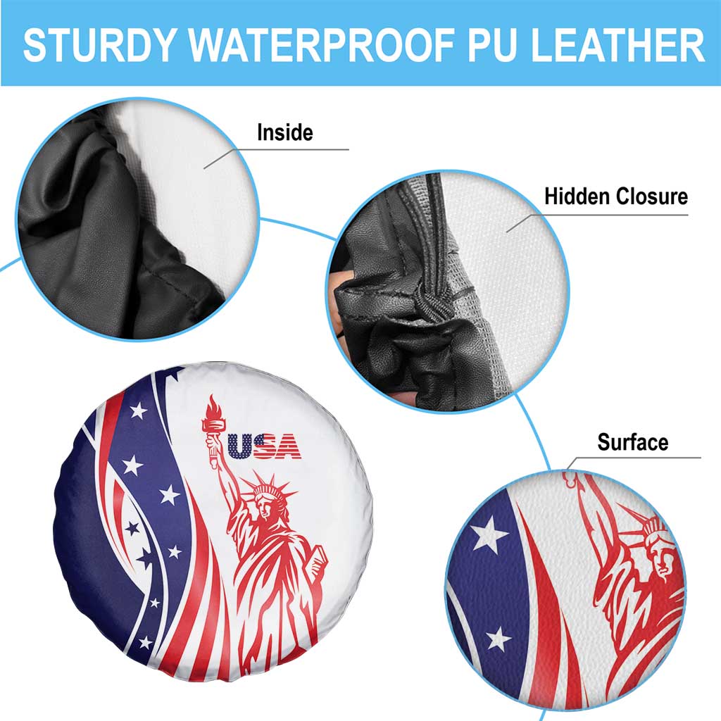 Fourth Of July USA Spare Tire Cover American Dream - Statue Of Liberty