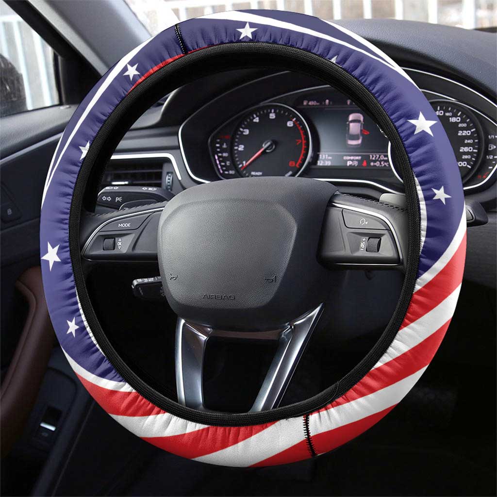 Fourth Of July USA Steering Wheel Cover American Dream - Statue Of Liberty
