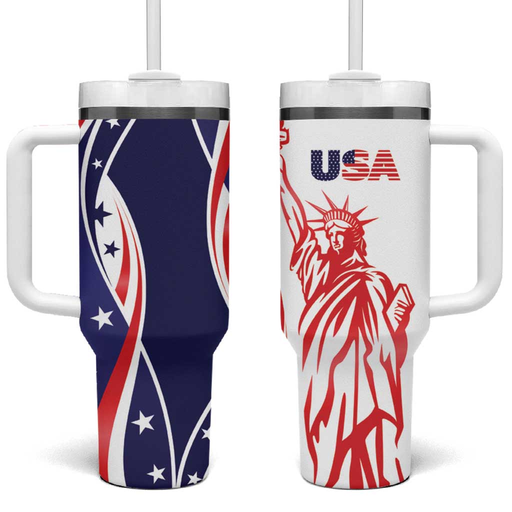 Fourth Of July USA Tumbler With Handle American Dream - Statue Of Liberty