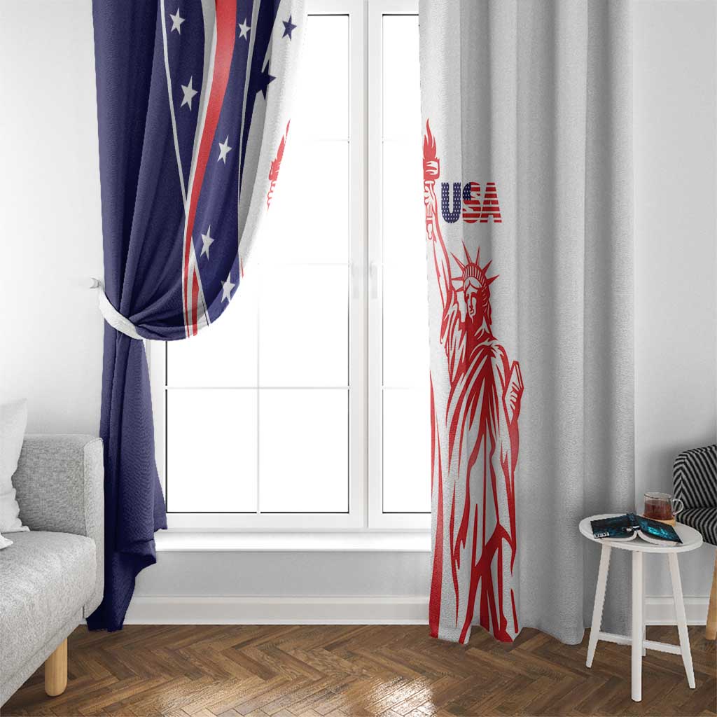 Fourth Of July USA Window Curtain American Dream - Statue Of Liberty