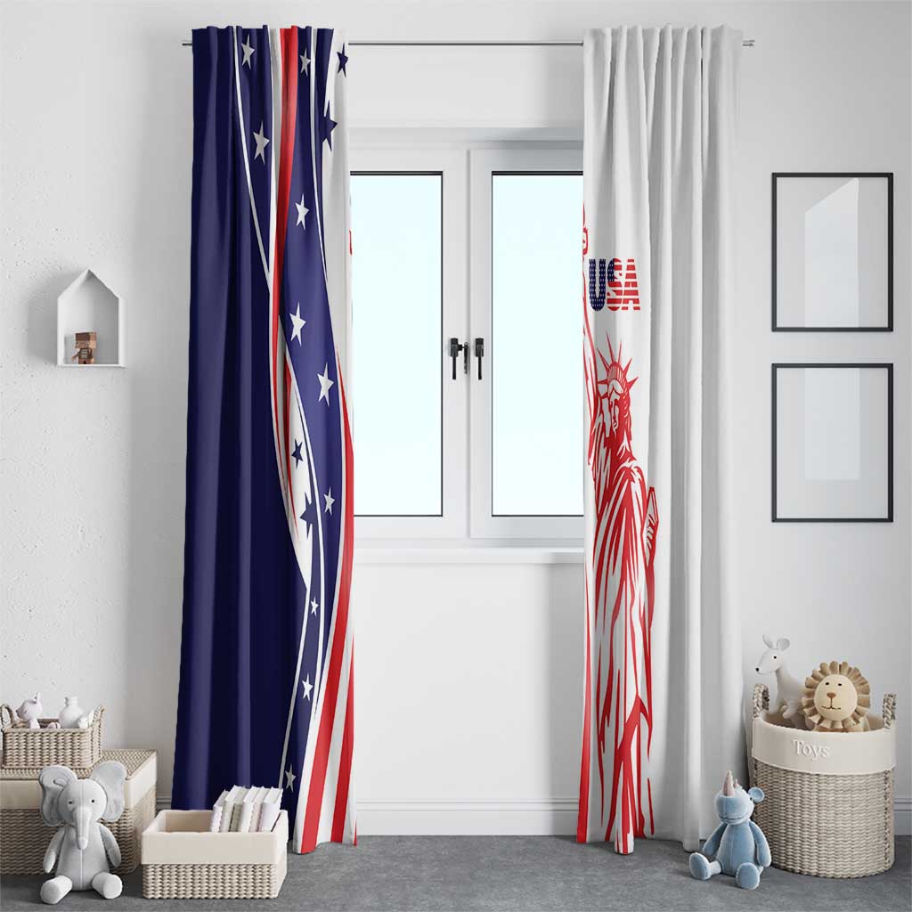 Fourth Of July USA Window Curtain American Dream - Statue Of Liberty