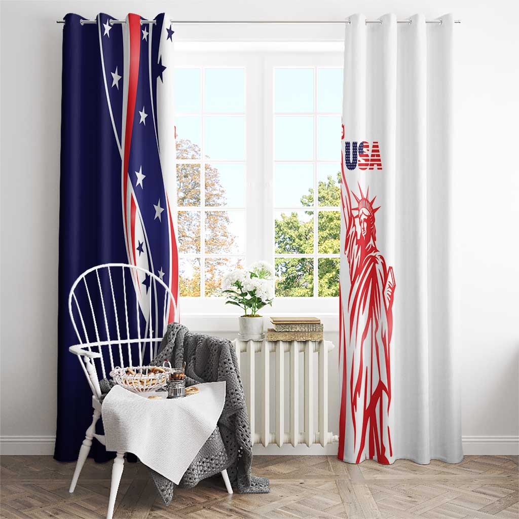 Fourth Of July USA Window Curtain American Dream - Statue Of Liberty