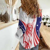 Fourth Of July USA Women Casual Shirt American Dream - Statue Of Liberty