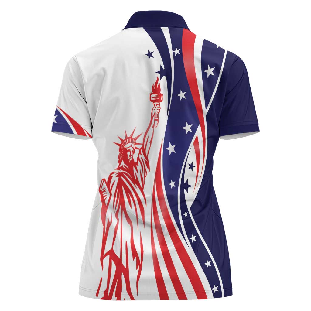 Fourth Of July USA Women Polo Shirt American Dream - Statue Of Liberty