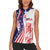 Fourth Of July USA Women Sleeveless Polo Shirt American Dream - Statue Of Liberty