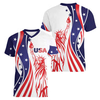 Fourth Of July USA Women V-Neck T-Shirt American Dream - Statue Of Liberty