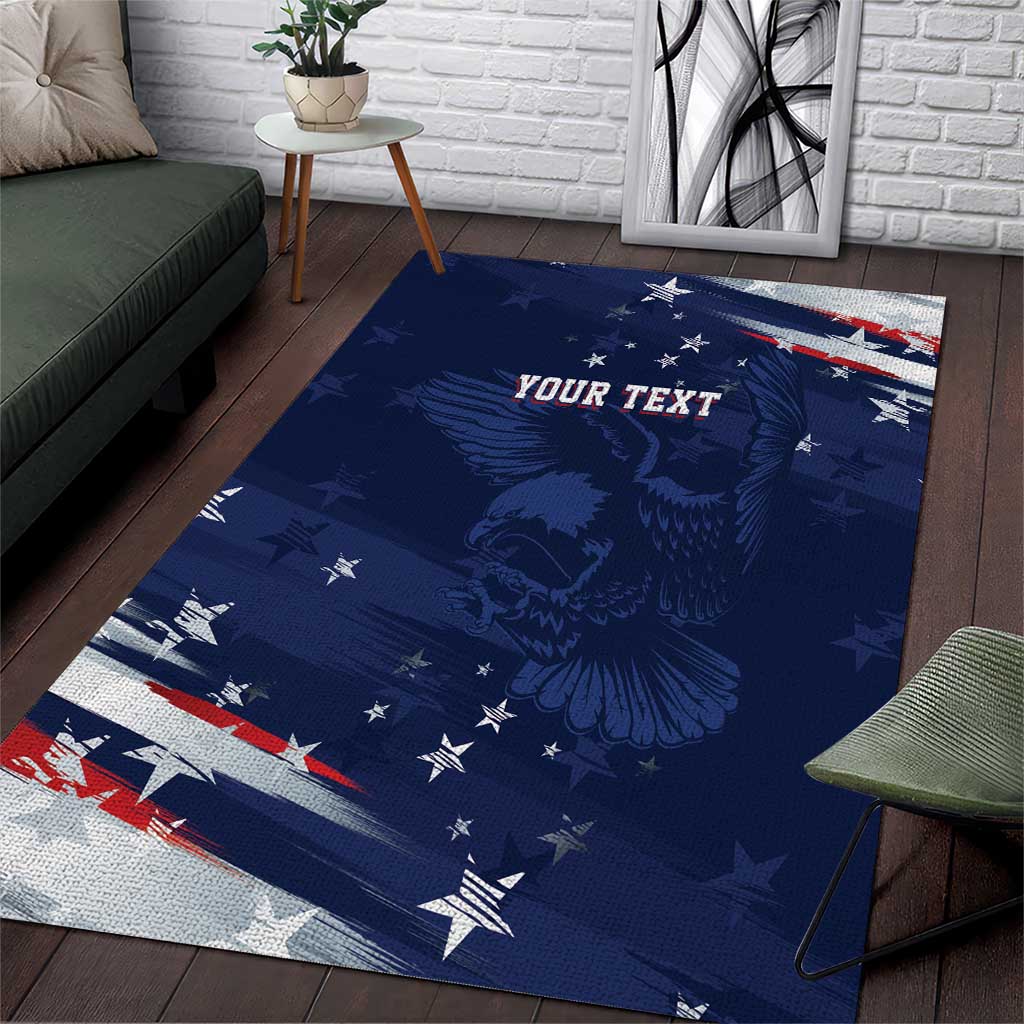 Personalized Fourth Of July USA Area Rug The Stars and Eagle