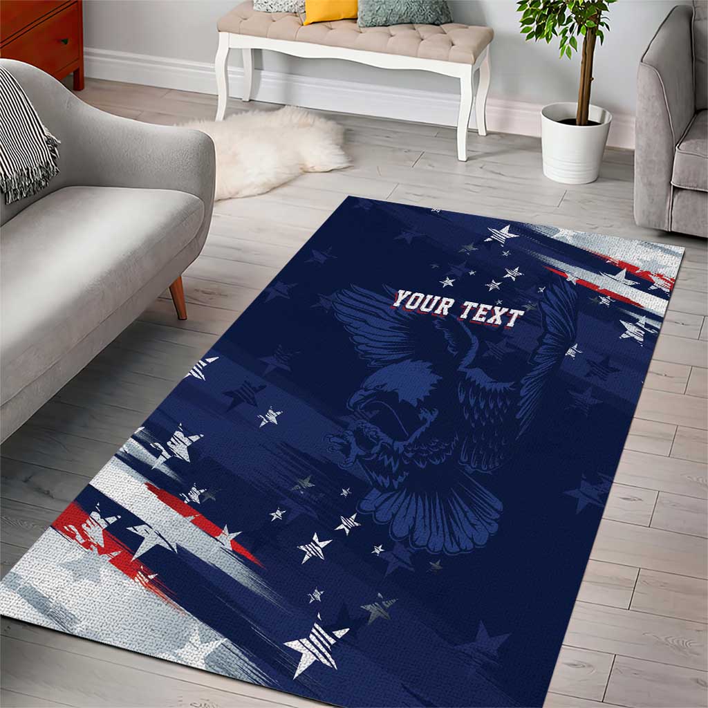 Personalized Fourth Of July USA Area Rug The Stars and Eagle