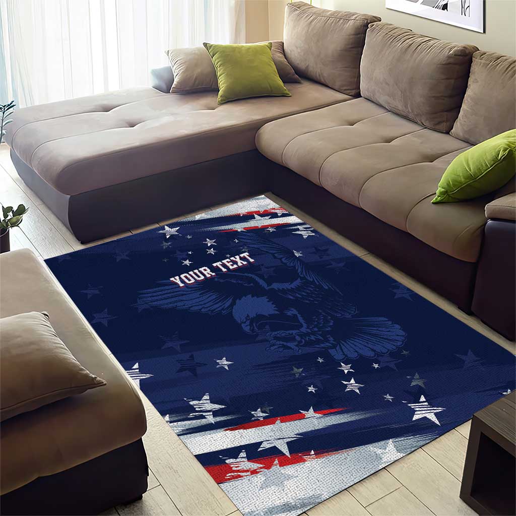 Personalized Fourth Of July USA Area Rug The Stars and Eagle