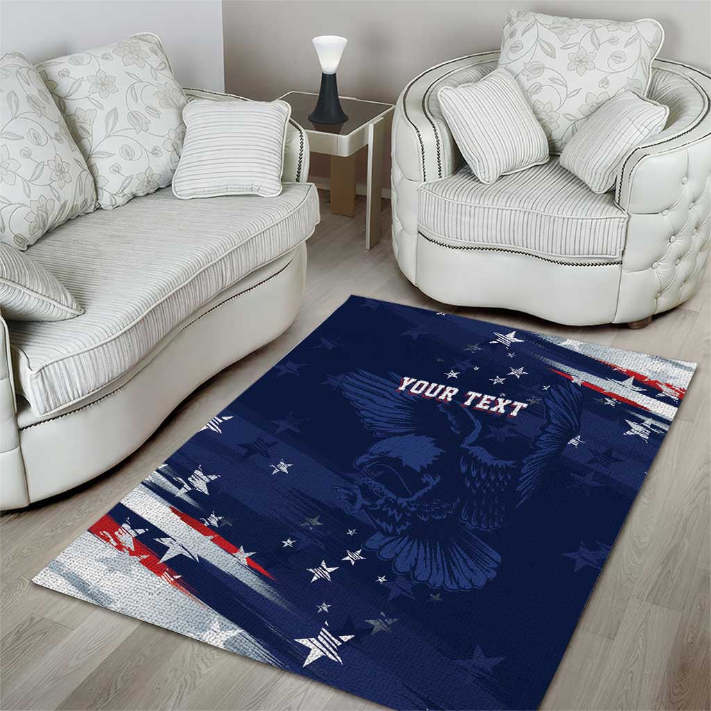 Personalized Fourth Of July USA Area Rug The Stars and Eagle