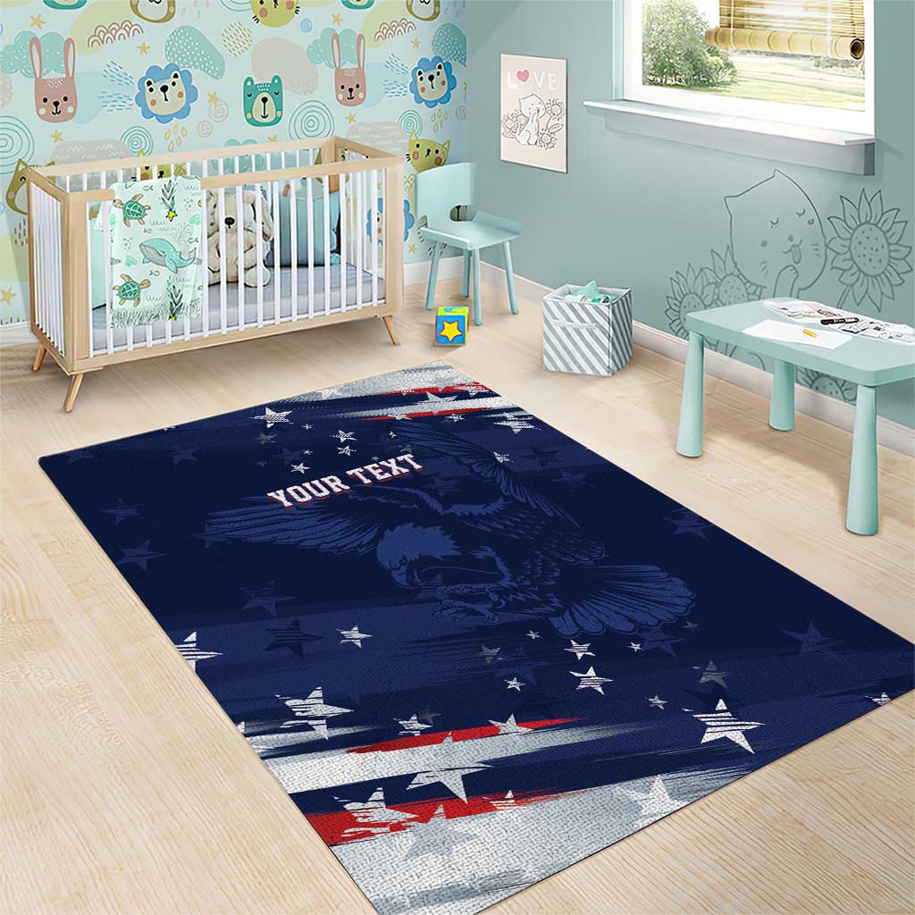 Personalized Fourth Of July USA Area Rug The Stars and Eagle