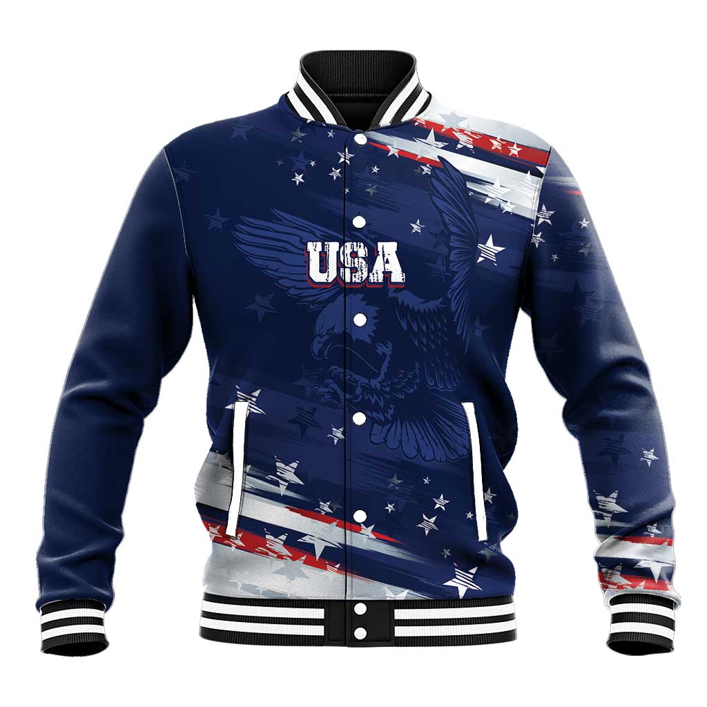 Personalized Fourth Of July USA Baseball Jacket The Stars and Eagle