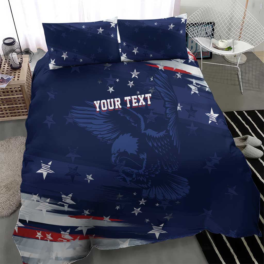 Personalized Fourth Of July USA Bedding Set The Stars and Eagle