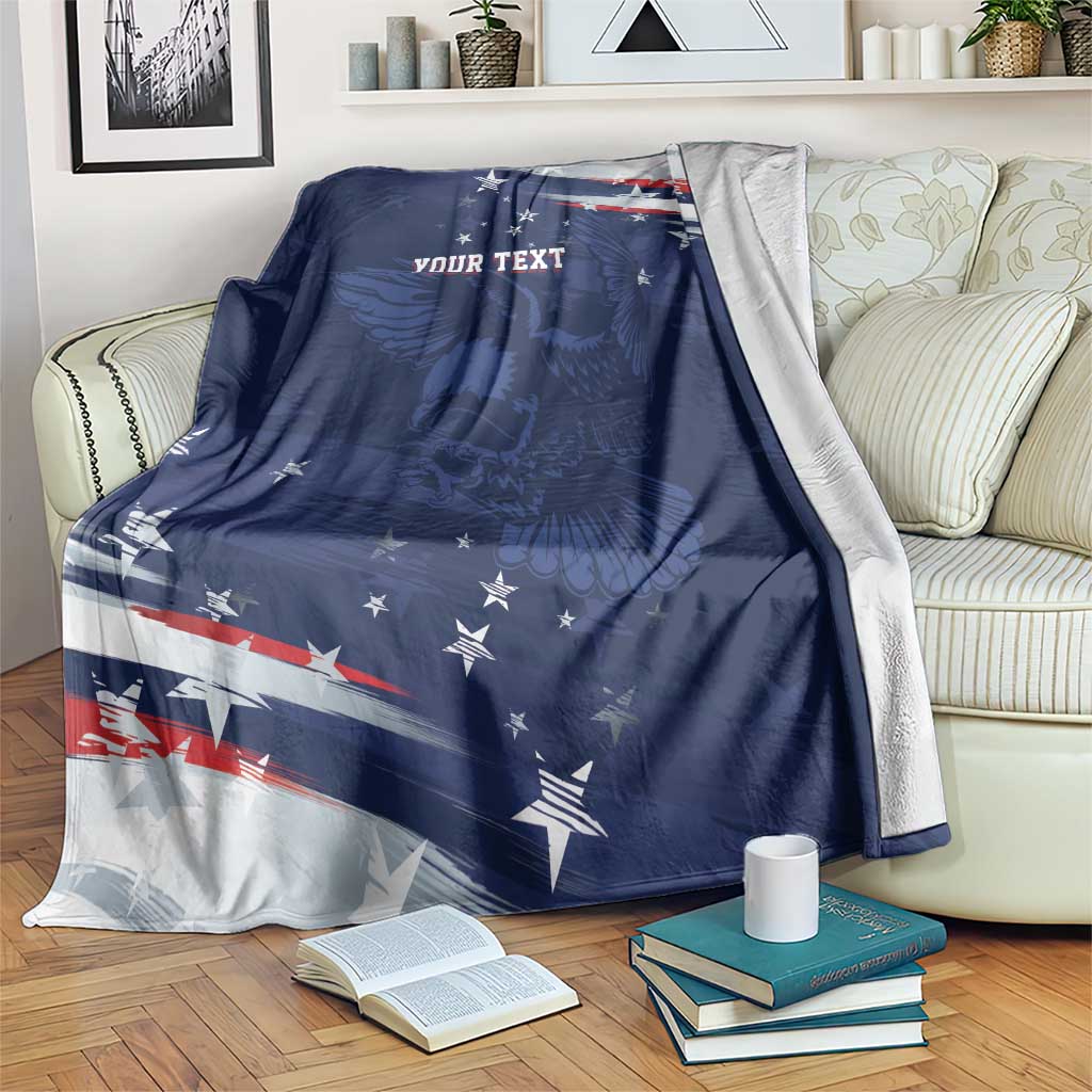 Personalized Fourth Of July USA Blanket The Stars and Eagle