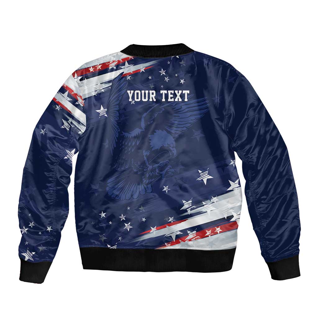 Personalized Fourth Of July USA Bomber Jacket The Stars and Eagle