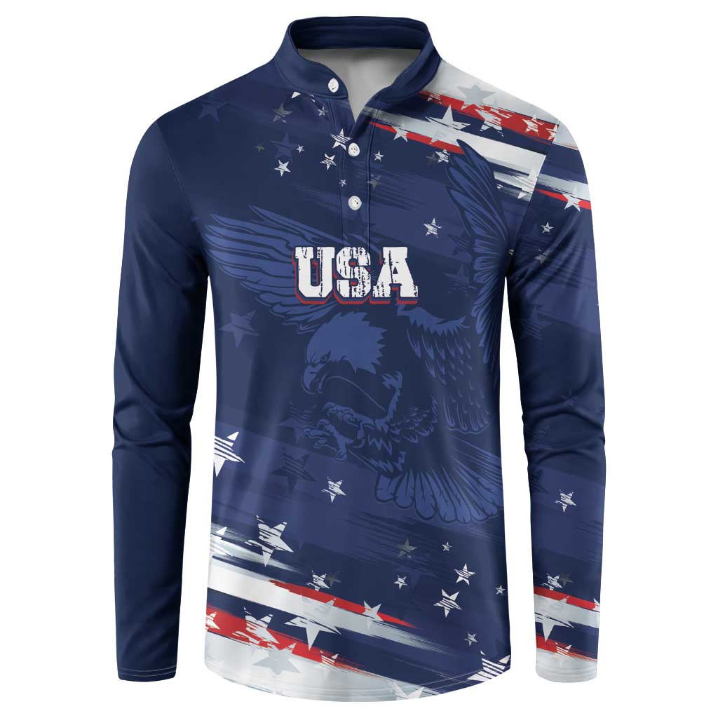 Personalized Fourth Of July USA Button Sweatshirt The Stars and Eagle