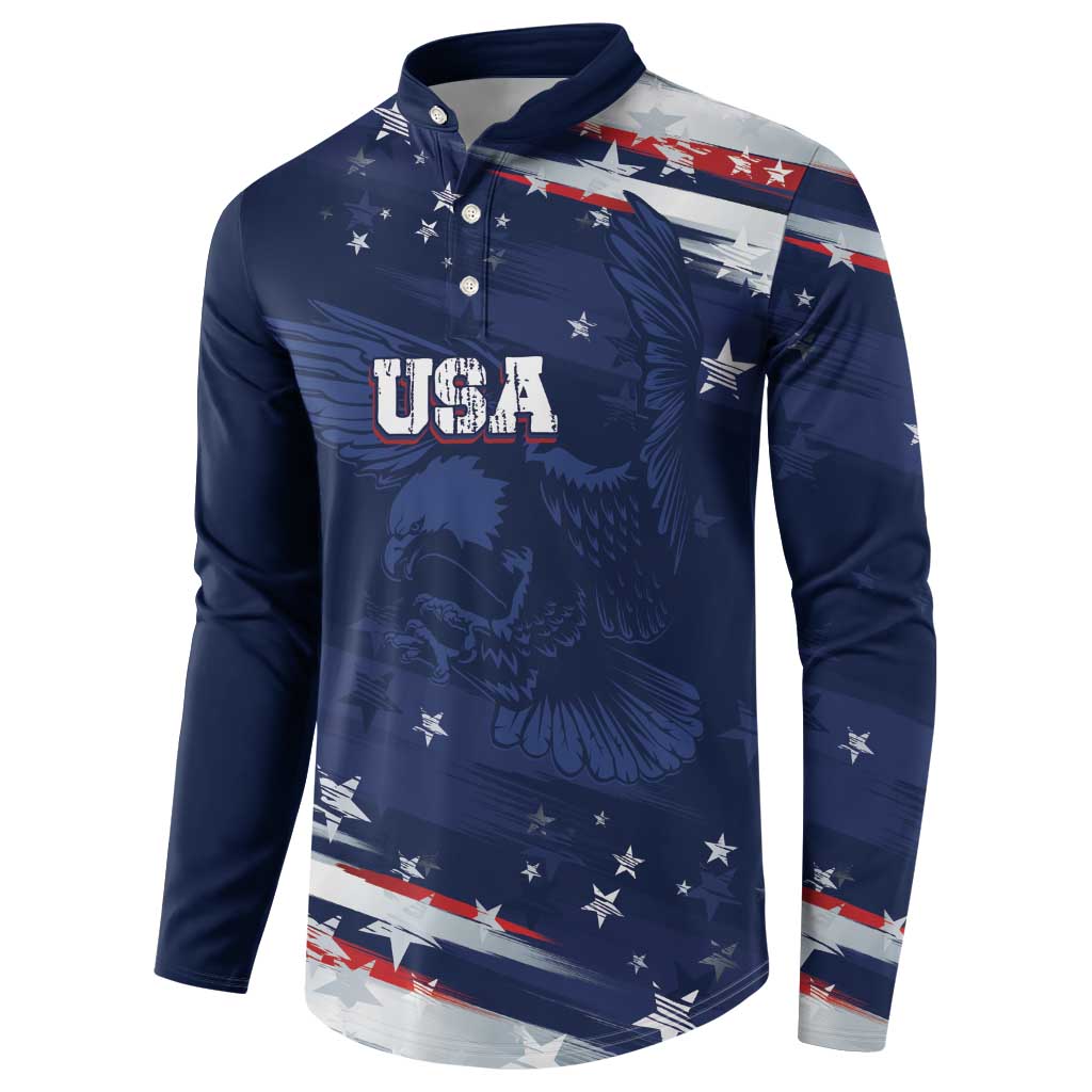 Personalized Fourth Of July USA Button Sweatshirt The Stars and Eagle