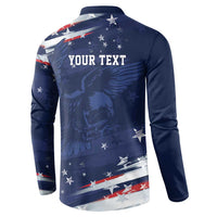 Personalized Fourth Of July USA Button Sweatshirt The Stars and Eagle