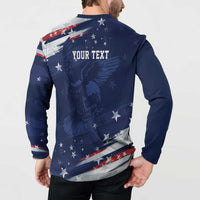 Personalized Fourth Of July USA Button Sweatshirt The Stars and Eagle