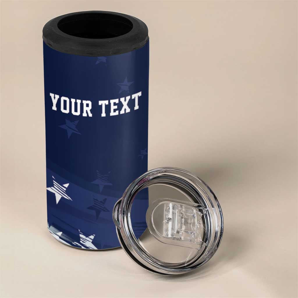 Personalized Fourth Of July USA 4 in 1 Can Cooler Tumbler The Stars and Eagle