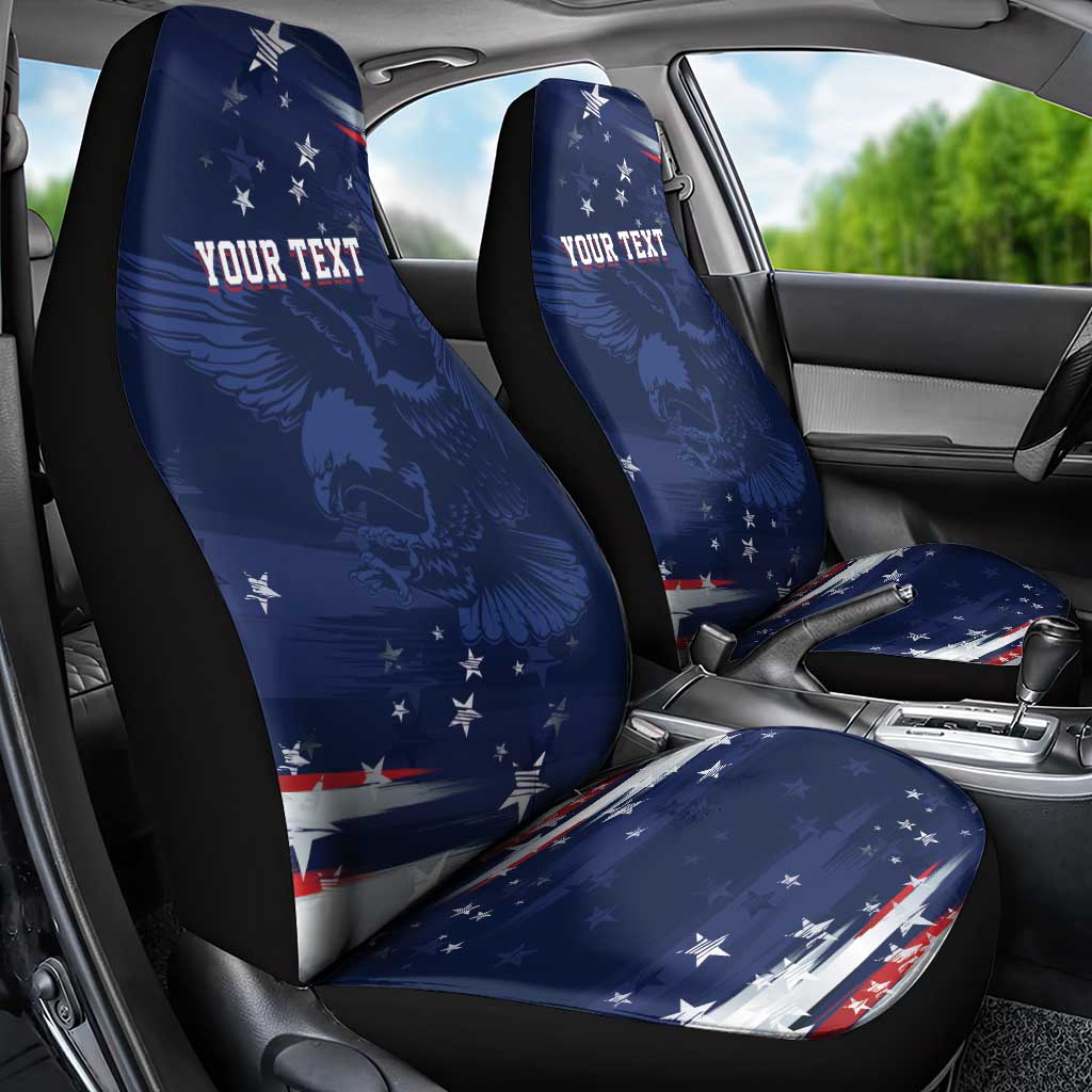 Personalized Fourth Of July USA Car Seat Cover The Stars and Eagle