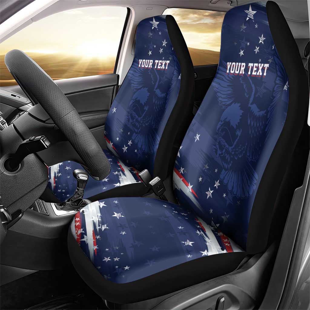 Personalized Fourth Of July USA Car Seat Cover The Stars and Eagle