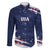 Personalized Fourth Of July USA Family Matching Long Sleeve Bodycon Dress and Hawaiian Shirt The Stars and Eagle