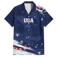 Personalized Fourth Of July USA Family Matching Off The Shoulder Long Sleeve Dress and Hawaiian Shirt The Stars and Eagle