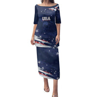 Personalized Fourth Of July USA Family Matching Puletasi and Hawaiian Shirt The Stars and Eagle