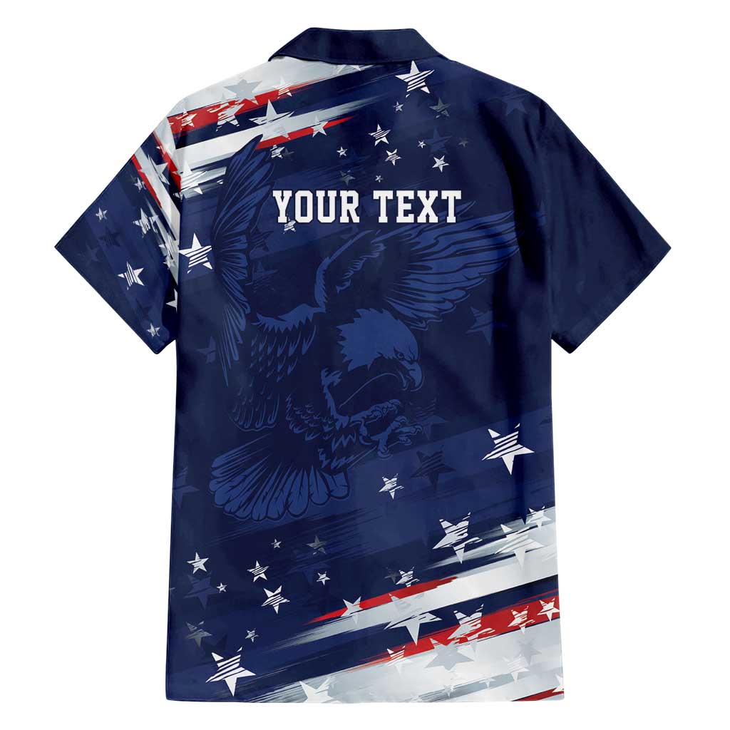 Personalized Fourth Of July USA Family Matching Short Sleeve Bodycon Dress and Hawaiian Shirt The Stars and Eagle