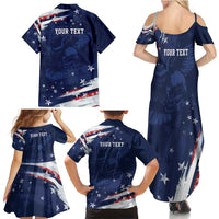 Personalized Fourth Of July USA Family Matching Summer Maxi Dress and Hawaiian Shirt The Stars and Eagle