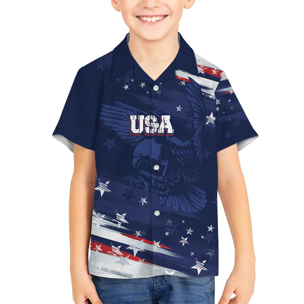 Personalized Fourth Of July USA Family Matching Summer Maxi Dress and Hawaiian Shirt The Stars and Eagle