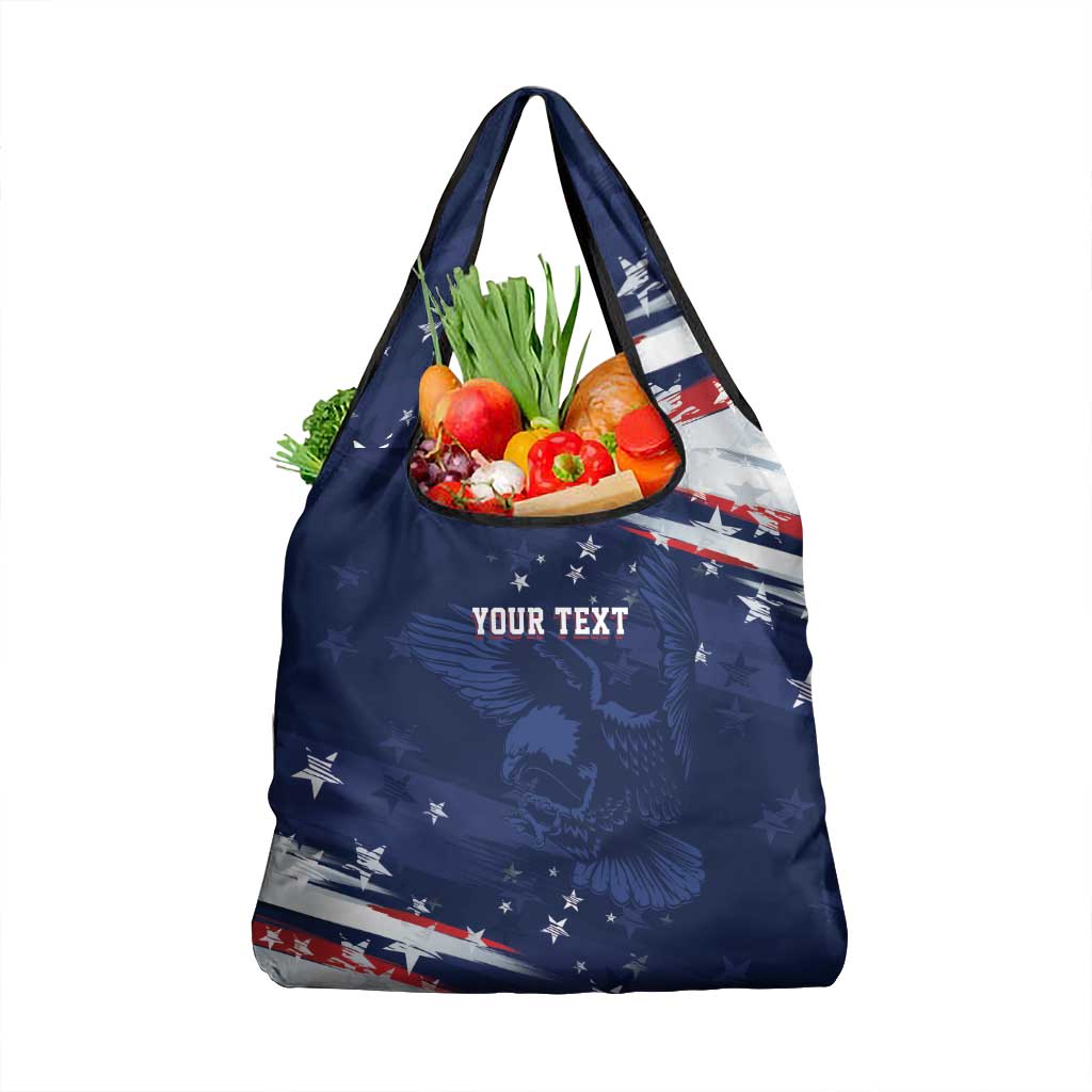 Personalized Fourth Of July USA Grocery Bag The Stars and Eagle